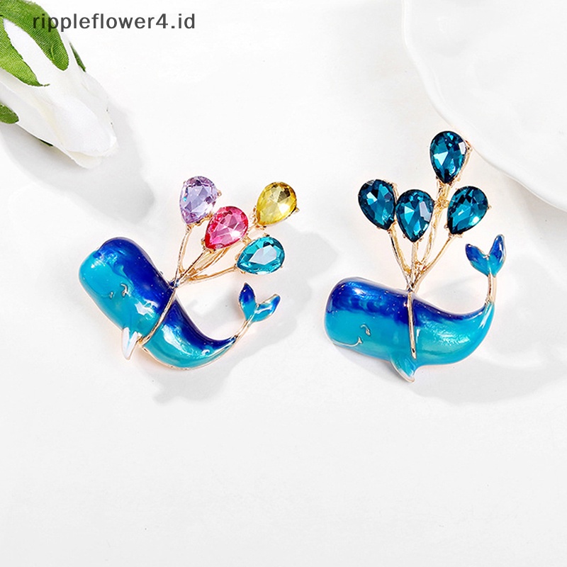 {rippleflower4.id} Fashion Fly By Balloon Whale Bros Untuk Wanita Syal Pakaian Pesta Bros Pin Accessrries Hadiah~