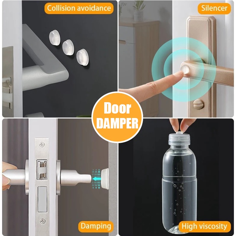 Bumper Pintu Lemari Bening Perekat Diri Silikon Door Stopper Bulat Persegi Karet Peredam Peredam Shock Penyerap Perlindungan Dinding Non Slip Furniture Pads Untuk Lemari Laci Toilet