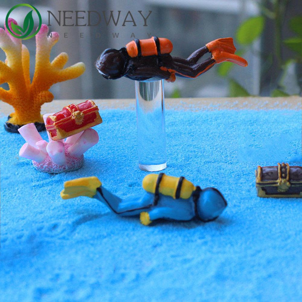 Needway   Divers Patung Resin Miniatur Lautan Dekorasi Sea Explorer Ornamen Mainan Micro Landscape