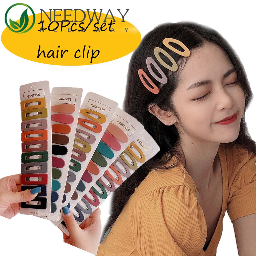 Needway  Frosted Hair Clips New Simple Hiasan Kepala Fashion 10Pcs/set Frosted Aksesoris Rambut