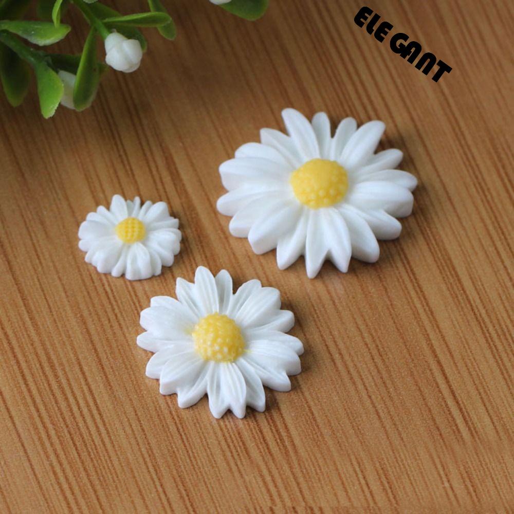 [Elegan] Perhiasan Accessorie 20 Pcs Indah Nail Art DIY Pakaian Datar Kembali Anting-Anting Putih Daisy Scrapbook Dekorasi