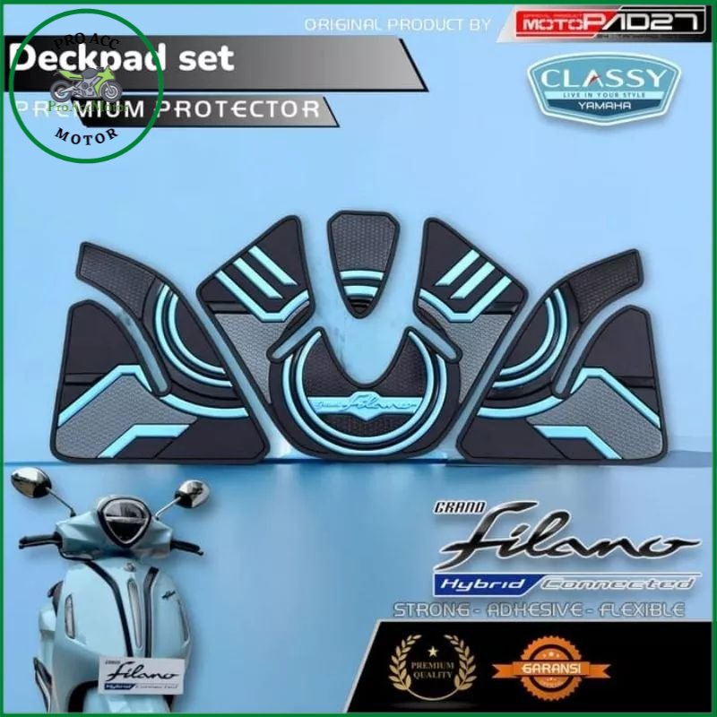 Stiker Deckpad Grand Filano Rubber Body Bawah Grand Filano Bahan Karet Premium