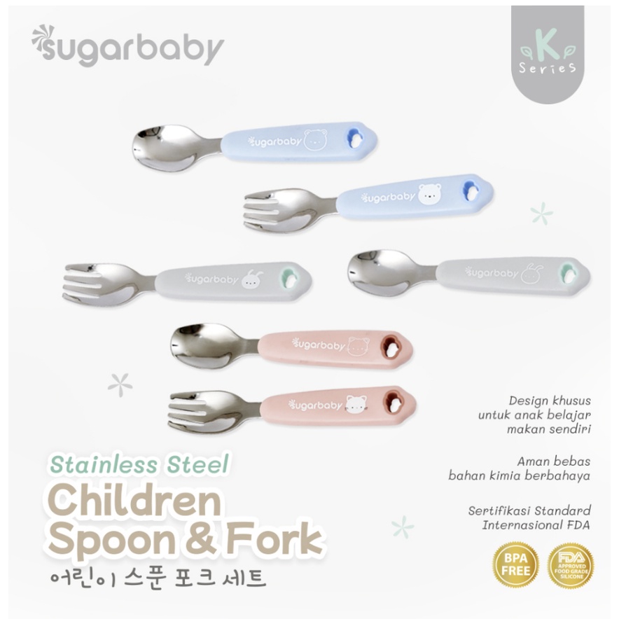 Sugar Baby - Stainless Steel Children Spoon &amp; Fork