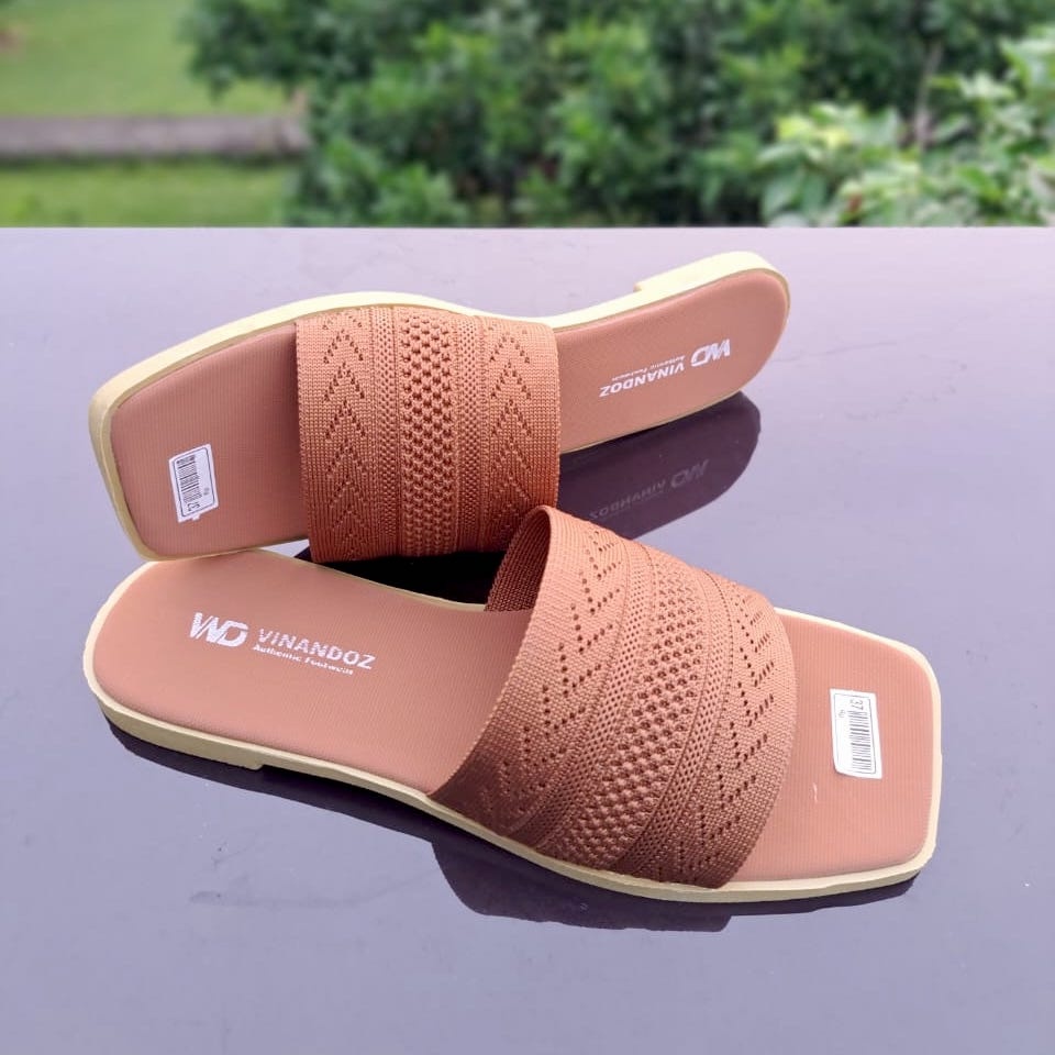 Sandal Teplek Wanita Bahan Rajut Sol Karet Anti Slip - VINANDOZ RJ01