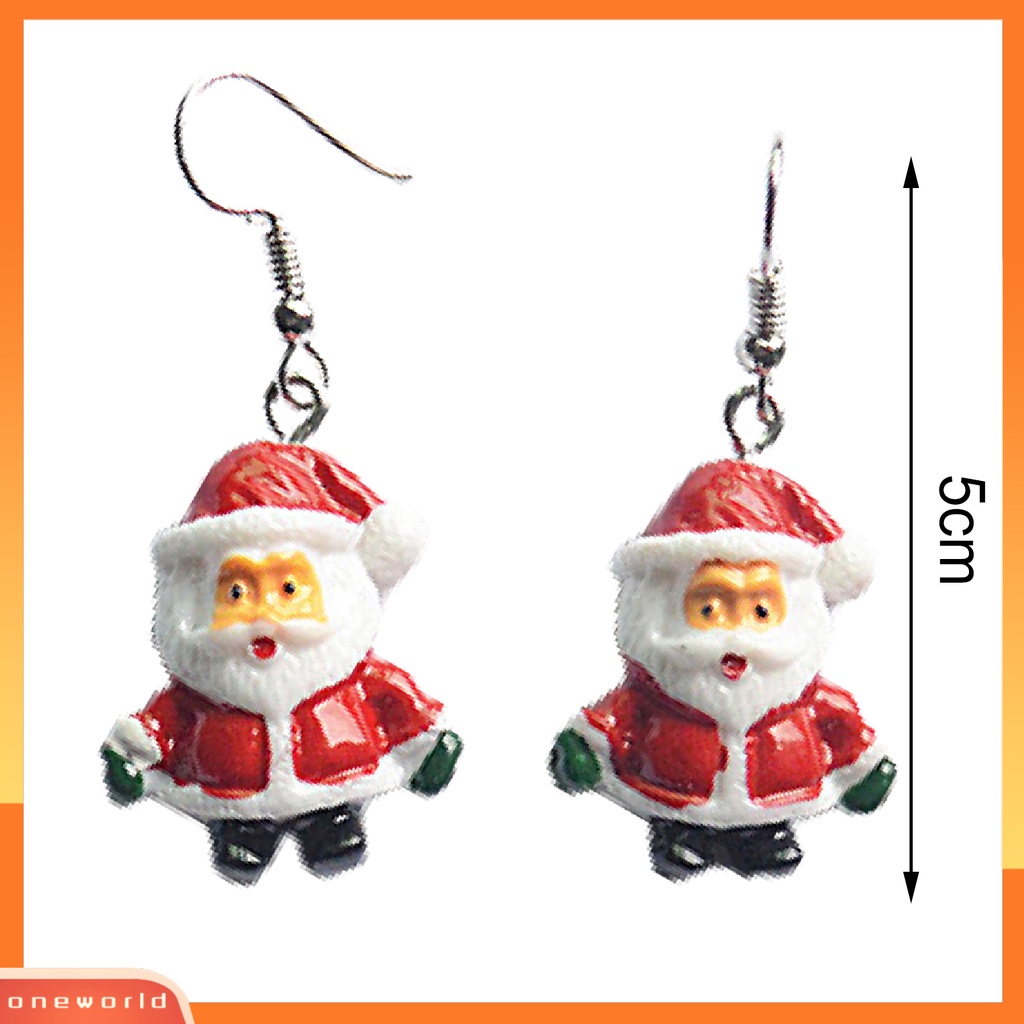 [WOD] 1pasang Anting Menjuntai Santa Claus Lucu Wanita Topi Kartun Liontin Anting Kait Untuk Natal