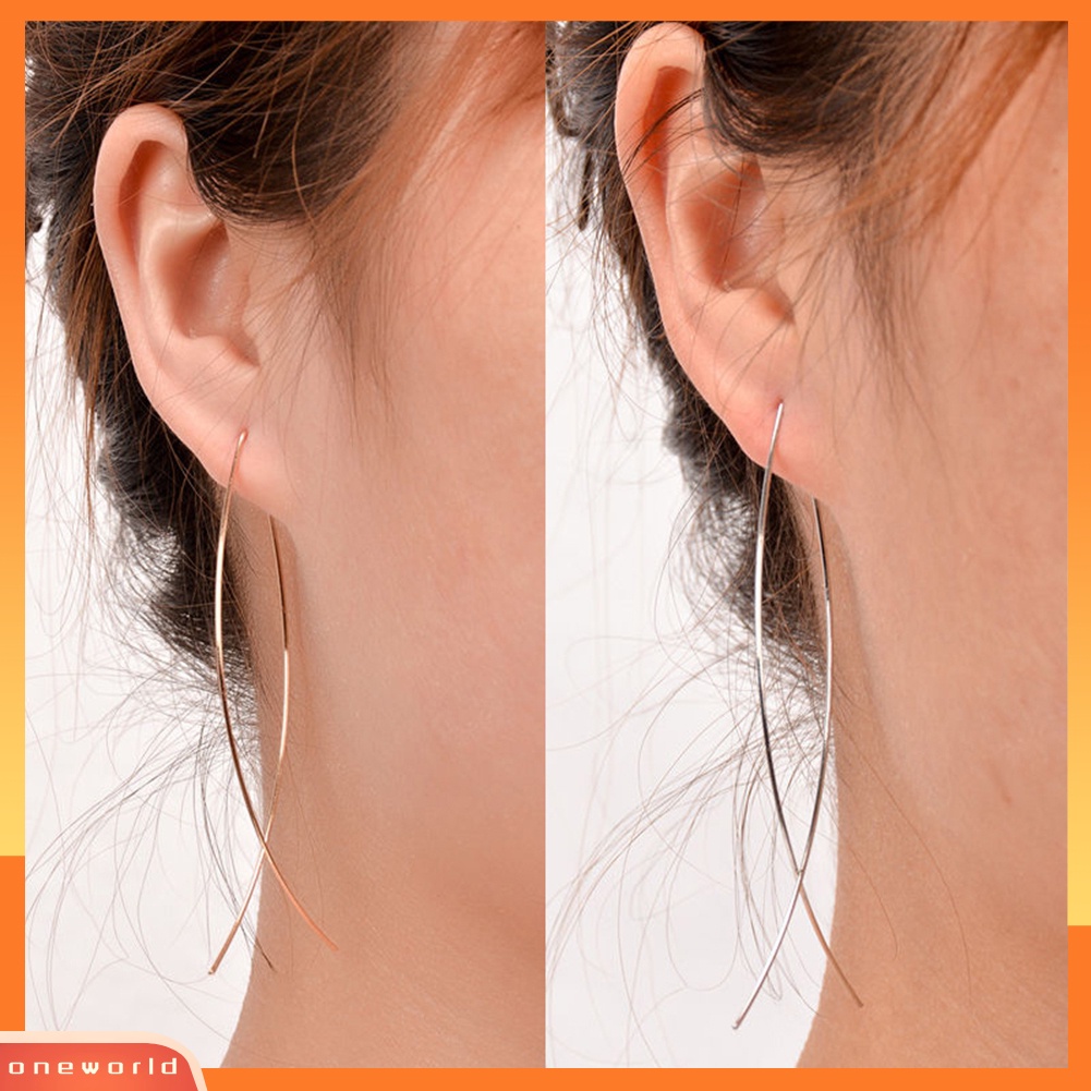 [WOD] Wanita Elegan Bentuk Ikan Panjang Drop Menjuntai Anting Handmade Fashion Jewelry