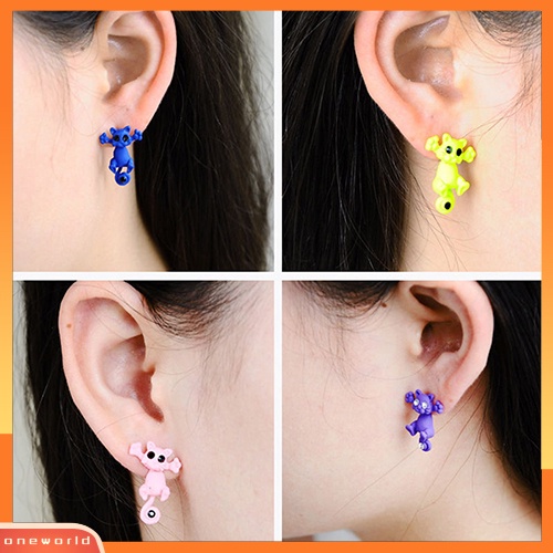 [WOD] Kreatif 3D Hewan Anting Kartun Kucing Kucing Indah Telinga Stud Earrings Perhiasan