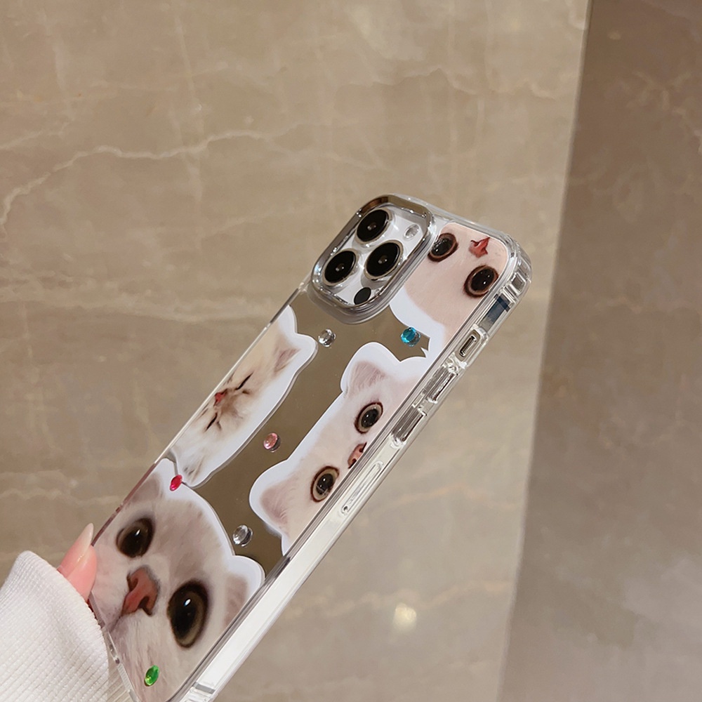 Cocok Untuk Iphone14 Pro Max iPhone Phone Case Permukaan Cermin Kamera Perlindungan Shockproof Kuat Kompatibel Dengan Iphone13 13pro 13prm iPhone 11 7Plus 8Plus Xr XS 12 Pro Max Phone Case