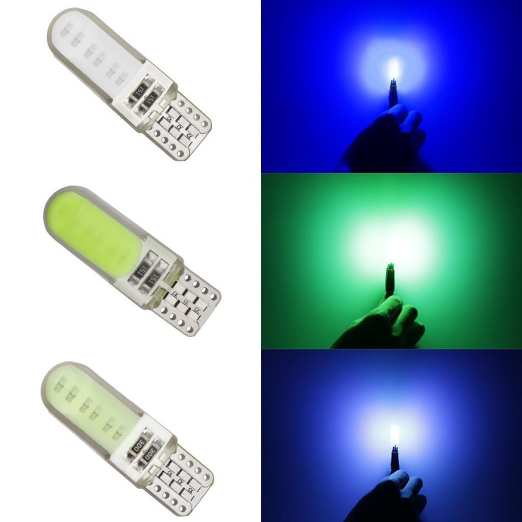 10buah T10 Lampu Mobil LED Silicone Gel COB 12V W5W Wedge Bohlam Baca Samping Lisensi Clearance Lamp Auto Interior Aksesoris
