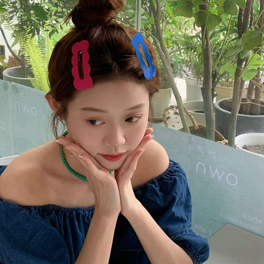 Jepit Rambut Gelombang Agustina Hiasan Kepala Indah Sederhana Untuk Gadis Duckbill Klip BB Klip Hadiah Poni Klip Jepit Rambut