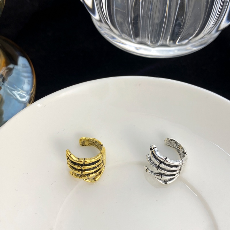 Punk Manis Keren Warna Emas Perak Manset Telinga Vintage Trendi Baru Wanita Gadis Skeleton Tangan Tanpa Tindik Telinga Klip Anting Perhiasan