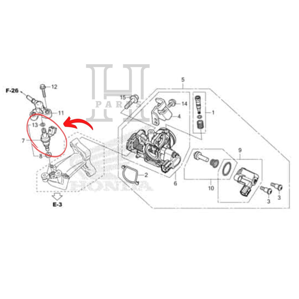 INJEKTOR INJECTOR ASSY FUEL VARIO 125 FI ESP 16450-KZR-B21 ASLI ORIGINAL AHM HGP HONDA