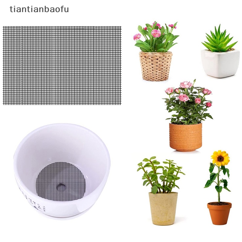 [tiantianbaofu] 5pcs Alas Poli Drainase Pot Bunga Mesh Screen Holes Mat Butik