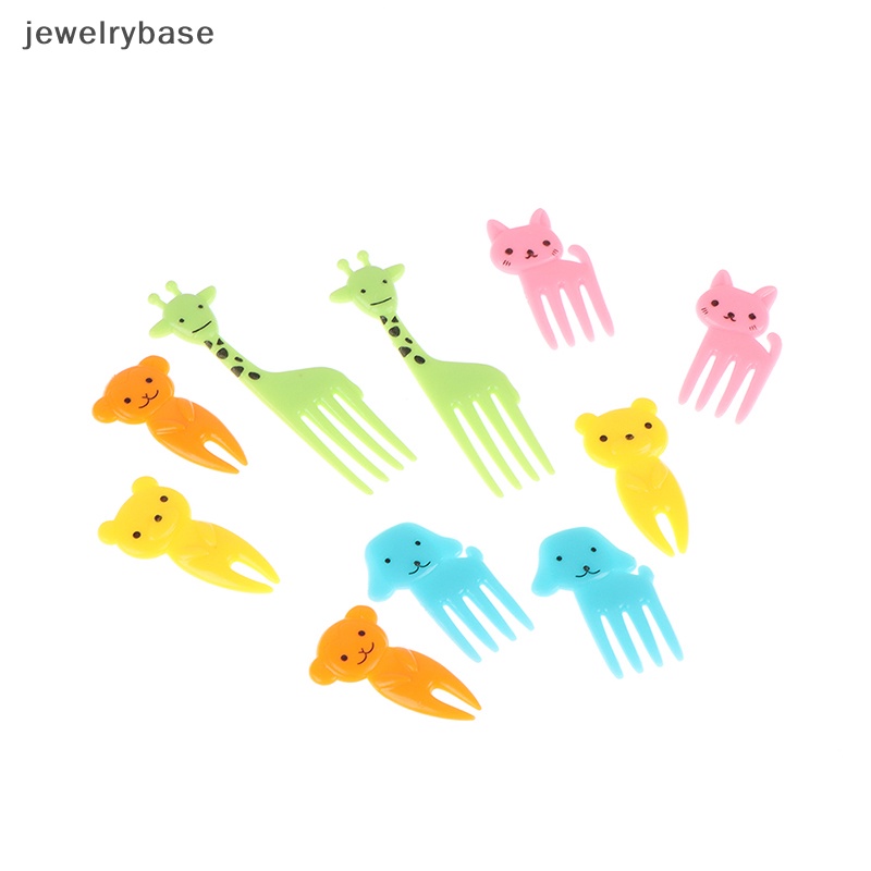 [jewelrybase] 10pcs Mini Animal Kartun Food Picks Anak Snack Kue Dessert Garpu Buah Butik