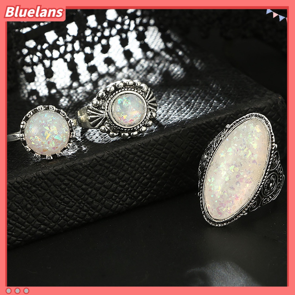 [BLS] 8pcs /Set Cincin Jari Electroplating Desain Timbul Gaya Vintage Peal Palsu Cincin Buku Jari Antik Untuk Pacaran