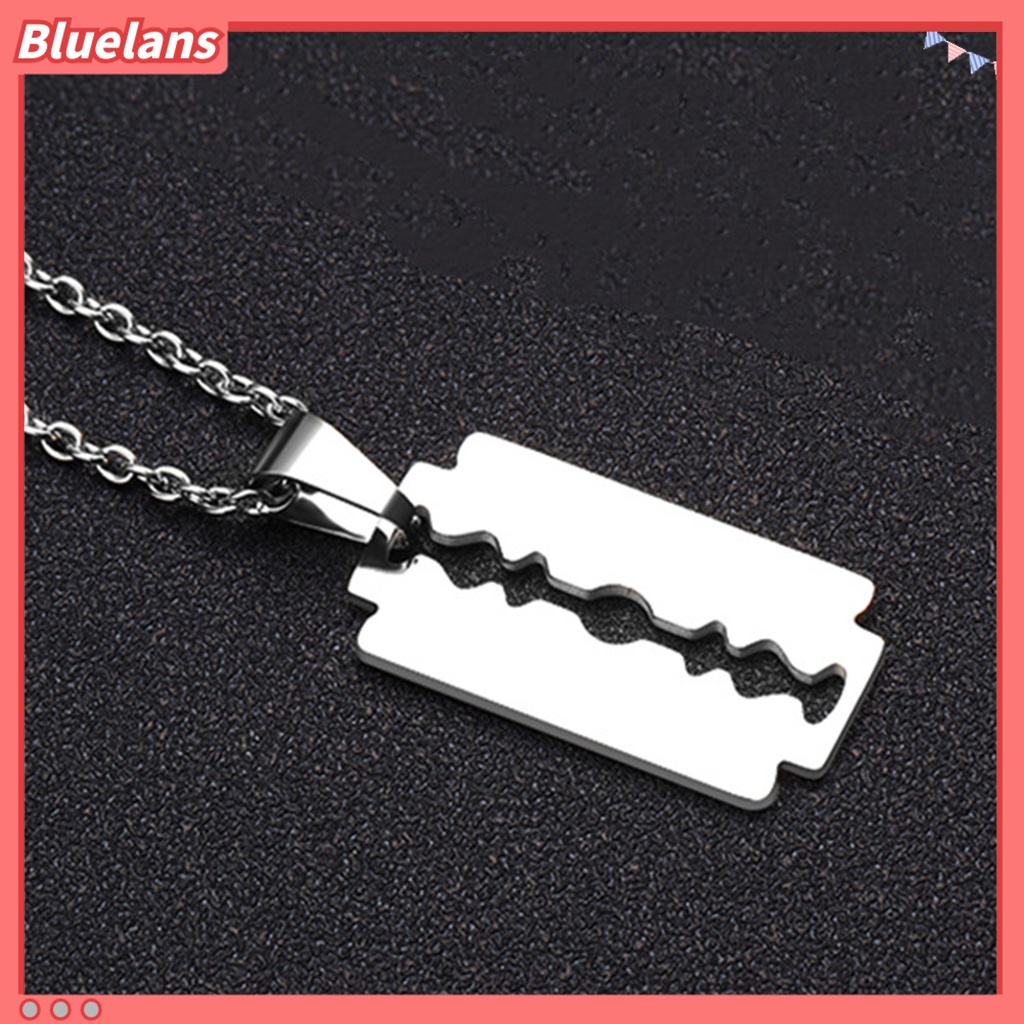 [BLS] Rantai Klavikula Pisau Liontin Kepribadian Geometris Electroplating Anti Karat Dekorasi Leher Hypoallergenic Fashion Warna Perak Liontin Kalung Untuk Pacaran