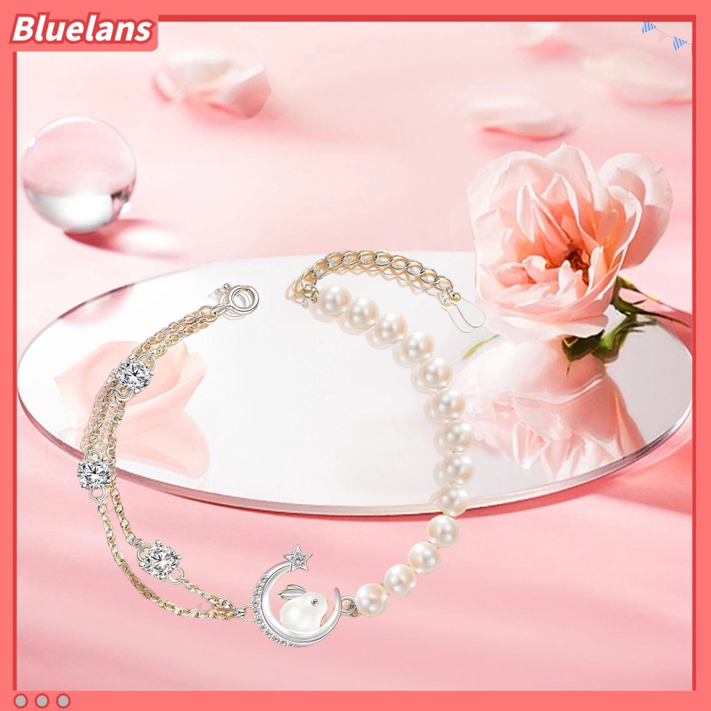 [BLS] Wanita Gelang Zodiak Desain Tidak Teratur Mutiara Imitasi Dekorasi Mengkilap Hias2023Tahun Kelinci Rabbit Bracelet Perhiasan Aksesoris