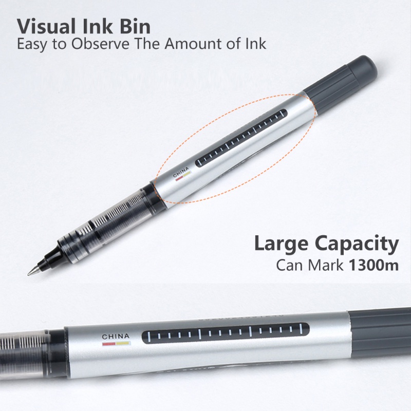 Pulpen Roll Ball Kapasitas Besar 0.5mm/ Bolpoin Cair Penghalus Tulisan Cepat Kering/ Pena Signature Alat Tulis Kantor Sekolah