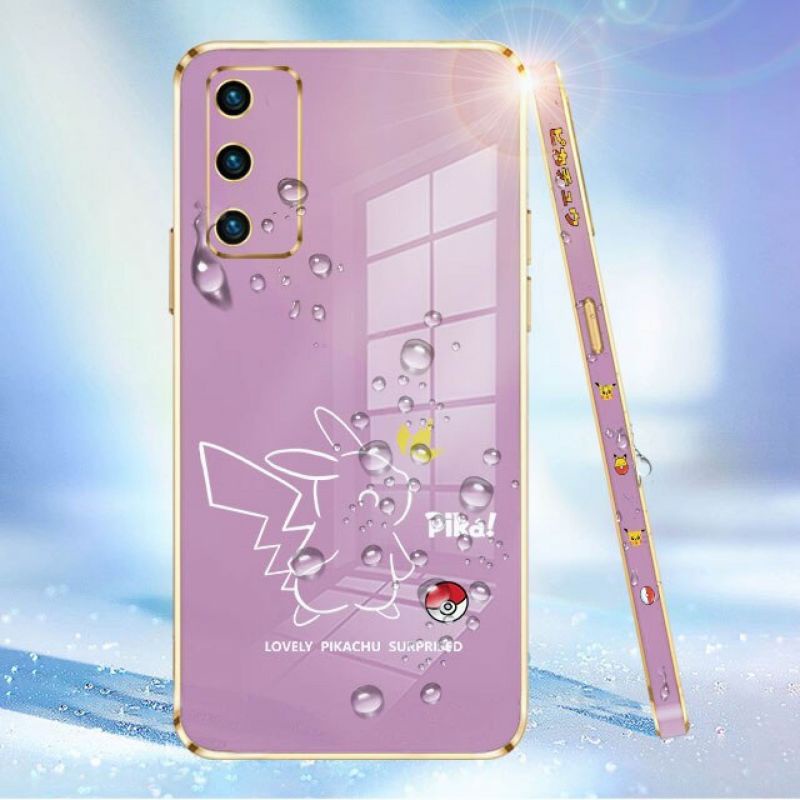 Soft TPU Case for Oppo A9X A92019 F11 11PRO RENO RENO34G F15 A91 RENO44G RENO54G/5G RENO5K RENO64G RENO74G RENO84G F21PRO4G F21SPRO4G RENO7Z5G RENO8Z A9 Pokemon Elf Pikachu Electroplated Cell Phone Skins Soft TPU Shockproof Phone Covers