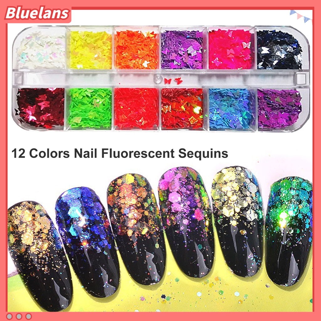 [BLM] Nail Glitter Indah DIY Sequin Kuku Kupu-Kupu Tipis Ringan Untuk Wanita