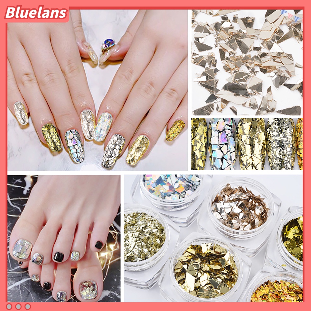 [BLM] Nail Art Decor Glitter Irregular Cellophane Fragments Manicure Pedicure Alat DIY