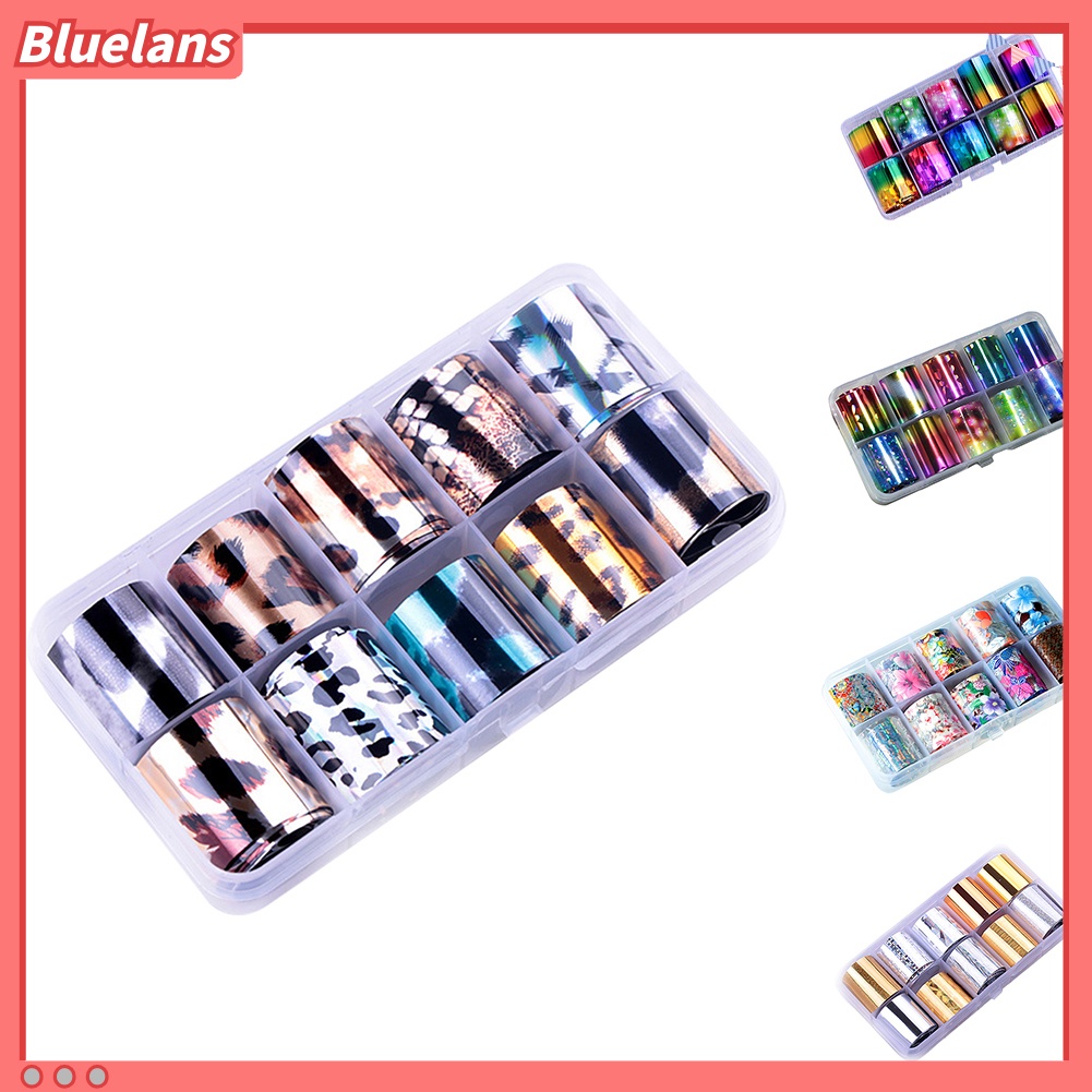 [BLM] 10rolls /Set Glitter Nail Art Foils Laser Tips Stiker DIY Manicure Dekorasi