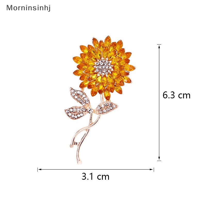 Mornin Fashion Berlian Imitasi Bunga Matahari Bros Pin Untuk Pakaian Wanita Mantel Perhiasan Pesta Aksesori id