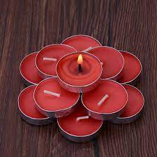 Ready Stok Lilin Tea Light Candle / LILIN meja / Lilin Tablet Tealight 4 jam 100 pcs Lilin Refill Lilin Puja Sembahyang Lilin Sembayang - Merah