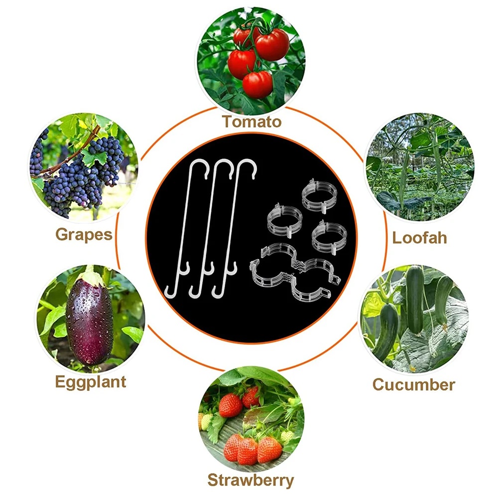 [Harga Grosir] Klip Penyangga Sayuran Tanaman Praktis Pengait J Fixing Sayuran Plastik Mencegah Cubit Buah Kait Jatuh Untuk Strawberry Tomat Anggur Rumah Kaca Taman