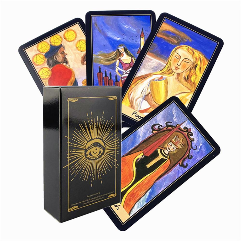 Timekey 5jenis Neon Moon Tarot Deck Ukuran Saku Dengan Tuck Box Kartu Tarot Untuk Takdir Papan Permainan Ramalan Dek Ramalan D1Z7