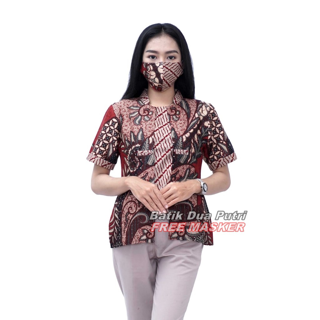 Blouse Batik Wanita Modern Trendy By Batik Dua Putri Collection