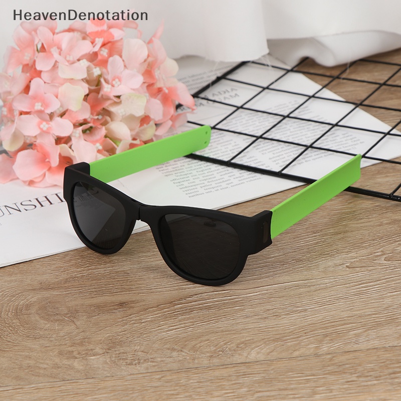 [HeavenDenotation] 1pcs Kacamata Hitam Polarized UV400 Slap Sport Foldable Wristband Shades HDV