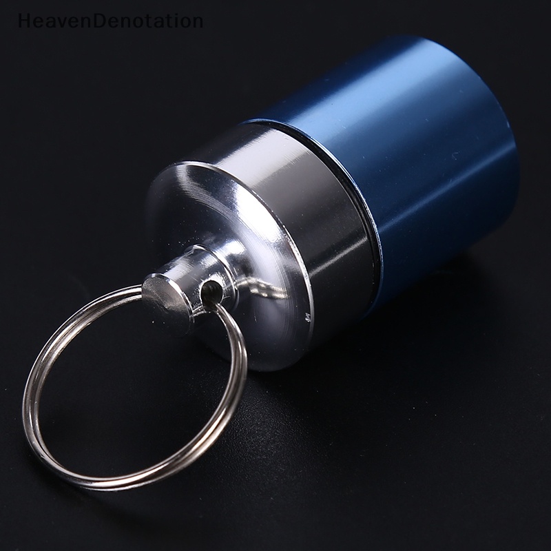 [HeavenDenotation] Casing Aluminium Mini Portable Bawa Botol Penyumbat Telinga Kotak Wadah Gantungan Kunci HDV