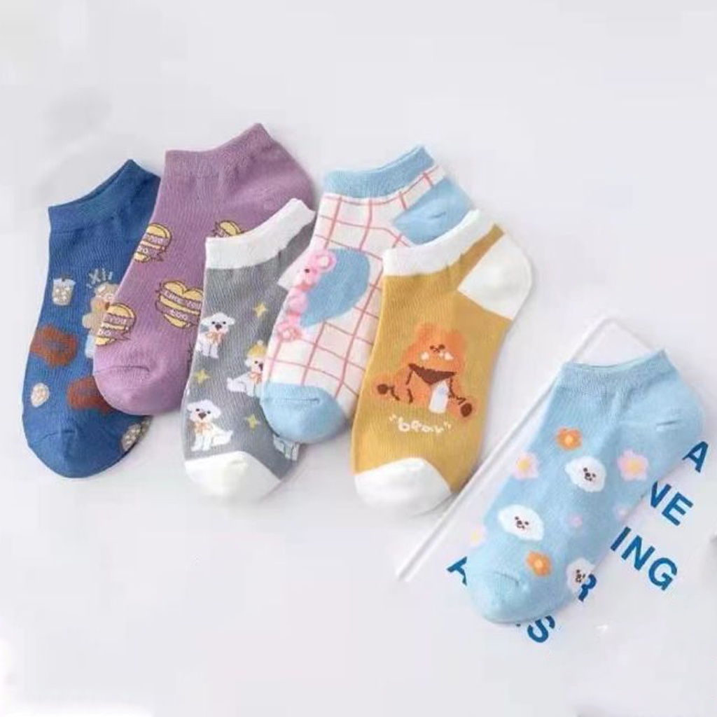 INFY - Kaos Kaki Fashion Wanita Korea Style Motif Kartun Karakter Women Sock Import KK120