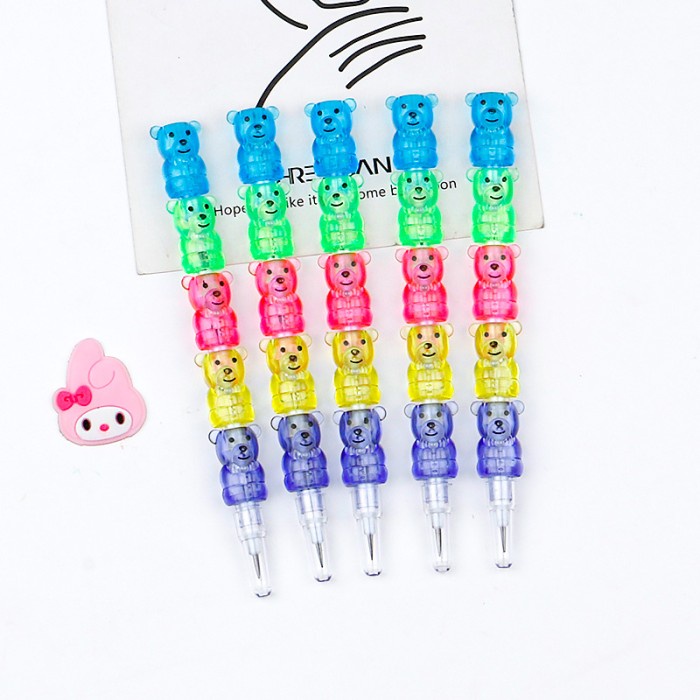 

Pensil Tulis Susun 5-Tingkat Kreatif / Unik Motif Beruang Lucu