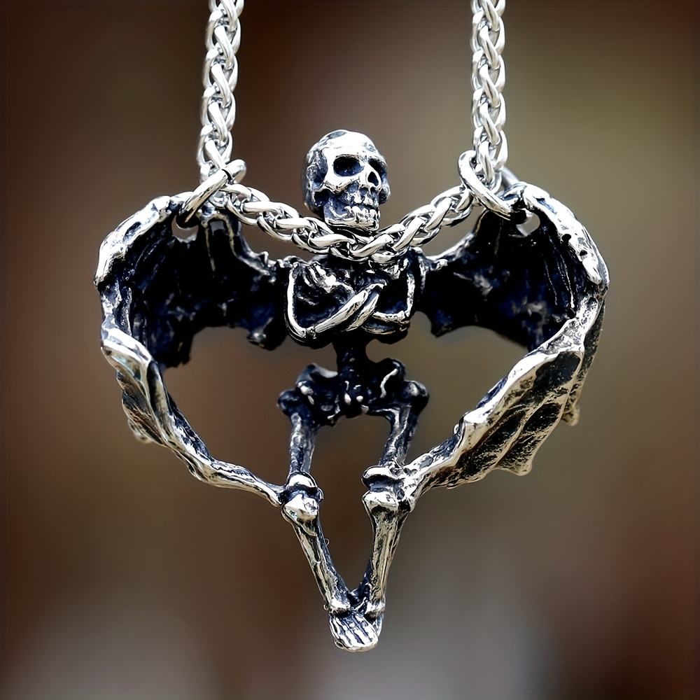 Liontin Sayap Tengkorak Desain Spesial Baru Indah Punk Hip Hop Retro Perhiasan Untuk Pria Hadiah