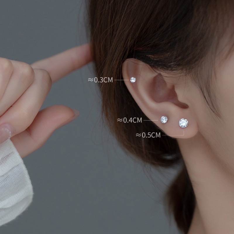 Ay(cn) Anting Tusuk Zirkon Hati Kupu-Kupu Elegan Kristal Kacang Silver Untuk Aksesoris Perhiasan Wanita