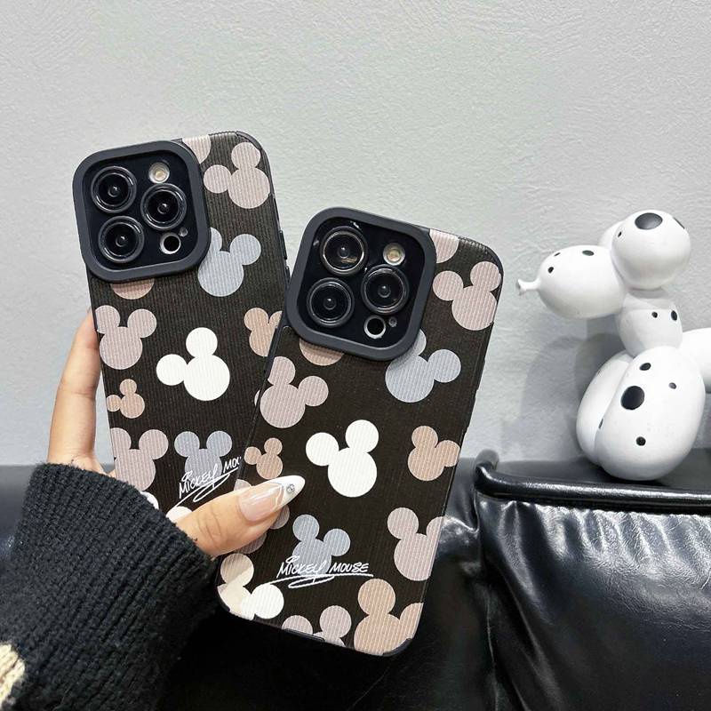 All New Hot Fashion Leather Soft Case IPhone 7 Plus 8 Plus X XS XR XS Max 11 13 12 14 PRO Max 14 Plus SE Mini Phone Case Girl Girl Women Cartoon Cute Gray Lovely Mikey Mouse Men