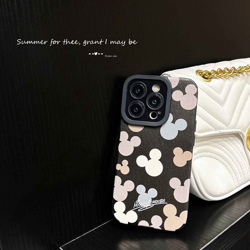 All New Hot Fashion Leather Soft Case IPhone 7 Plus 8 Plus X XS XR XS Max 11 13 12 14 PRO Max 14 Plus SE Mini Phone Case Girl Girl Women Cartoon Cute Gray Lovely Mikey Mouse Men