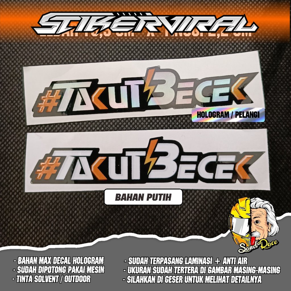 stiker takut becek #takutbecek / stiker motor / stiker mobil / stiker aesthetic / stiker pack / stic