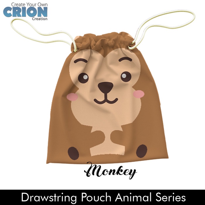 

[SC] Pouch serut / drawstring cute animal Series by crion - Monkey