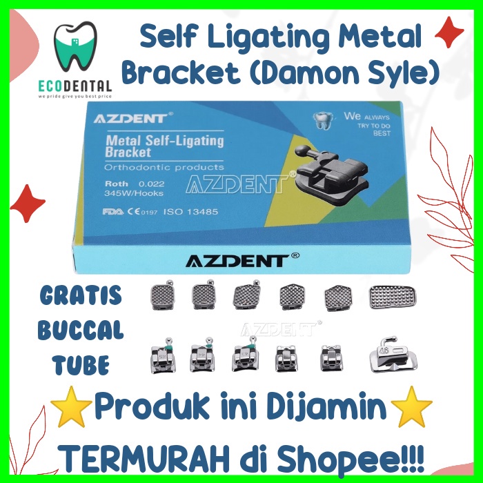 Bracket Behel Damon Style Gratis Buccal Tube Passive Self Ligating Metal Bracket Behel Ortho