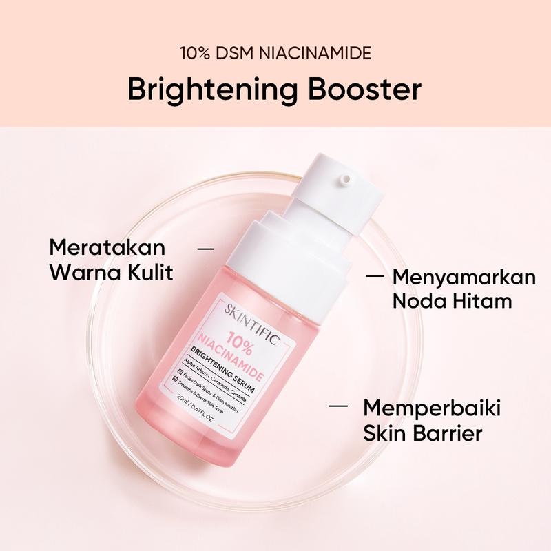 SKINTIFIC Paket 3PCS with Brightening Moisturizer Glowing Facial Moisture Gel Bundle Niacinamide Pelembab Wajah Whitening Krim Mencerahkan Ceramide Glycolic Acid Symwhite 377 / Anti Acne / Anti Dark Spot / Flek Hitam