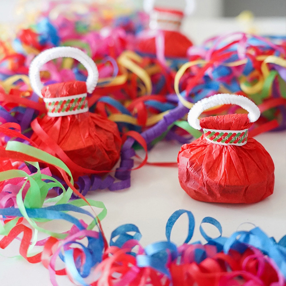 [Harga Grosir] 1pc Pita Lempar Tangan Romantis Pita Warna-Warni Party Paper Cracker Poppers Ada Berantakan Confetti Perlengkapan Pesta Properti Suasana Untuk Pernikahan Ulang Tahun Festival