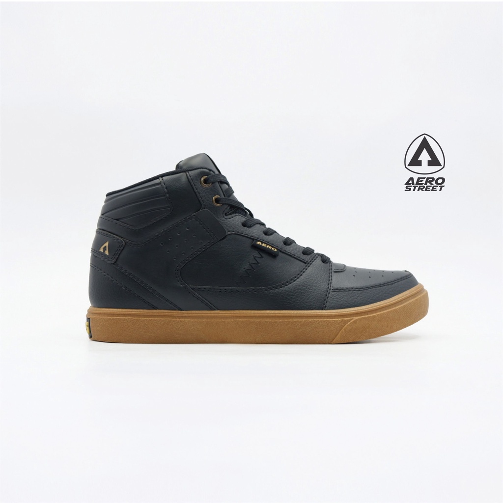 Aerostreet 36-45 Hoops Hitam Gum - Sepatu Sneakers Casual Pria Wanita Aero Street 21JJ10