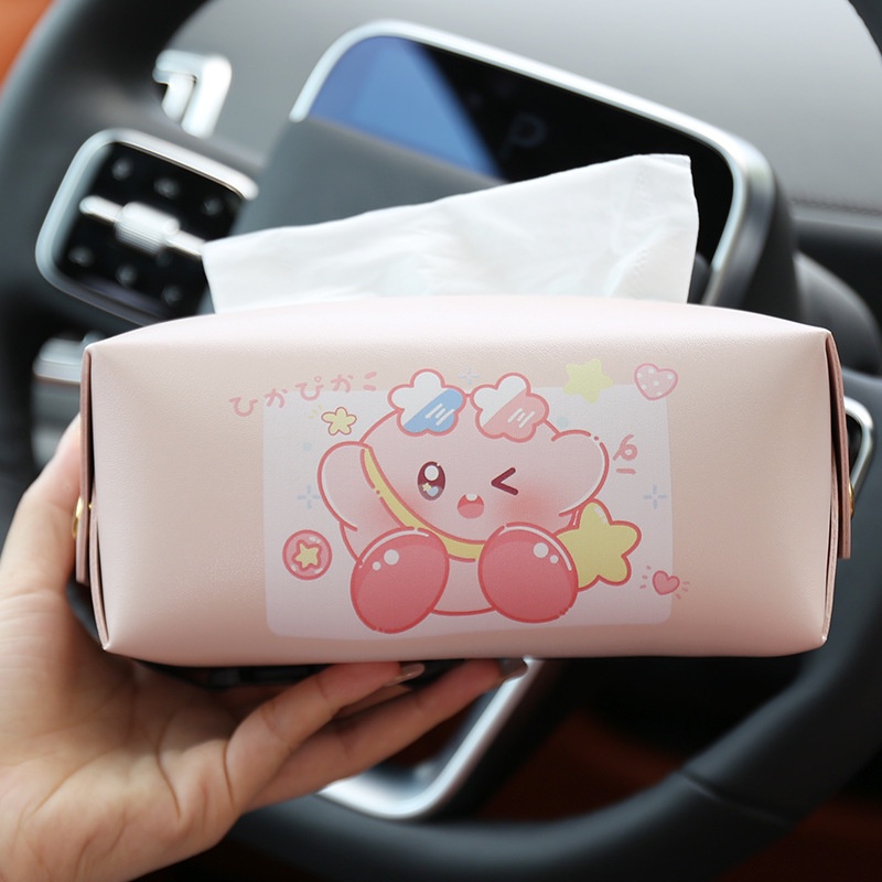 Kotak Tisu Kartun Mobil, cover Tisu Sapi Lucu Kreatif Mobil