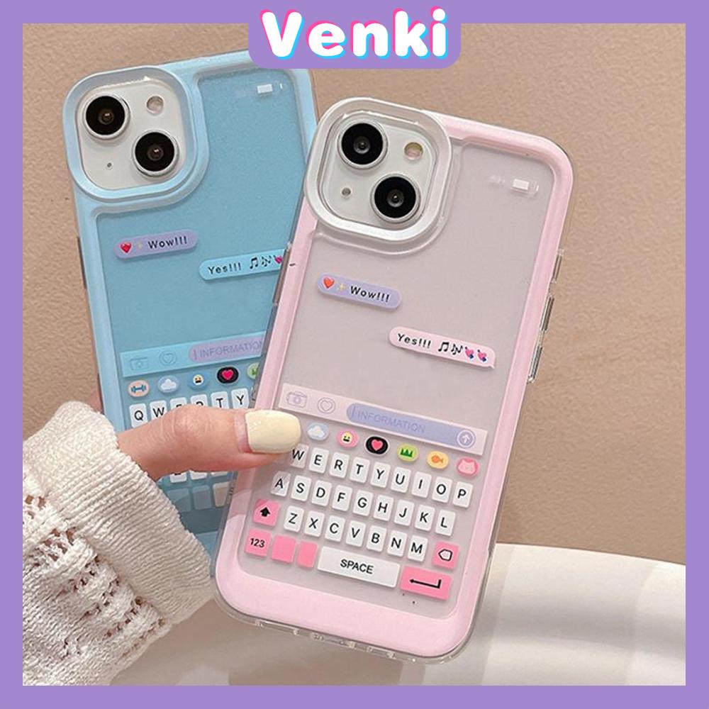 Venki - Untuk Iphone11 iPhone Case Bening Lubang Besar Space Case TPU Soft Case Shockproof Protection Camera Keyboard Kreatif Kompatibel Dengan Iphone14 13 Pro Max 12 Pro Max 11 xr Xs7