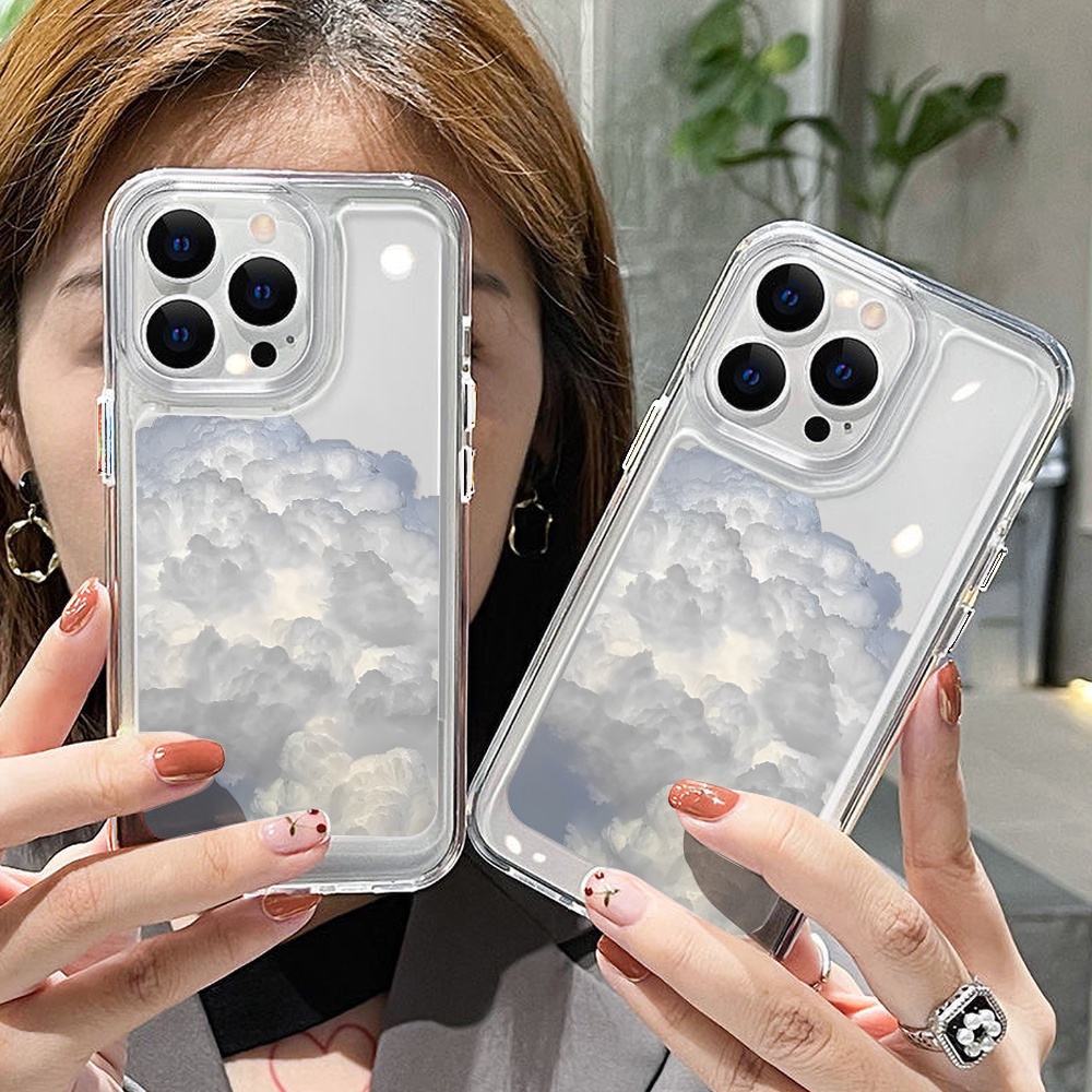 Sky Cloud Case Untuk Samsung A11 EU A12 A13 A14 A10 A10S A20 A21 A22 A23 A20S A30 A02 A03 A50 A51 A52 A53 A54 A31 A32 A33 A34 A04 A73 A72 A71 S10 Akrilik Space TPU Penutup Belakang