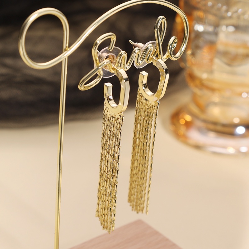 Aksesoris Harian Pesta Trendi/Temperamen Menjuntai Anting/Blingbling Panjang Jumbai Anting High-sense Shiny Drop Earring/Wanita Telinga Dekorasi Perhiasan