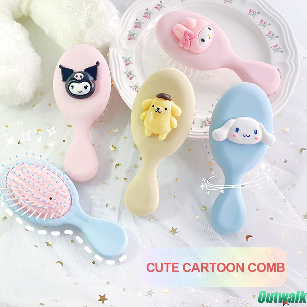 ღ Sanrio Girl Air Cushion Sisir Kawaii Cinnamorroll My Melody Lucu Kartun Perawatan Rambut Sisir Pijat Salon Tata Rambut Alat Mainan Hadiah